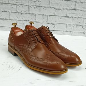 خرید اینترنتی کفش مردانه مجلسی چرم طبیعی مدل ویلسون قهوه ای 
