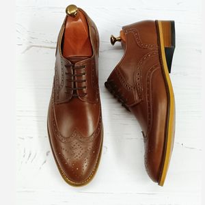 خرید اینترنتی کفش مردانه مجلسی چرم طبیعی مدل ویلسون قهوه ای 