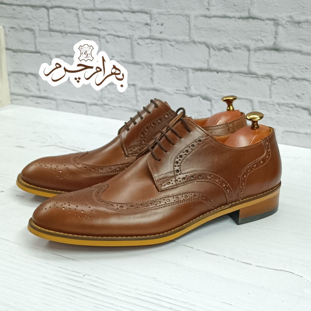 فروش اینترنتی کفش مردانه مجلسی چرم طبیعی مدل ویلسون قهوه ای 