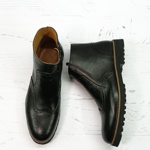 خرید انلاین نیم بوت مردانه اسپرت چرم طبیعی مشکی مدل برونو 
