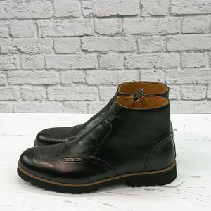 فروش اینترنتی نیم بوت مردانه اسپرت چرم طبیعی مشکی مدل برونو 