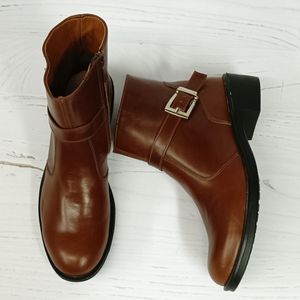 خرید اینترنتی نیم بوت زنانه اسپرت چرم طبیعی مدل کاترین قهوه ای 