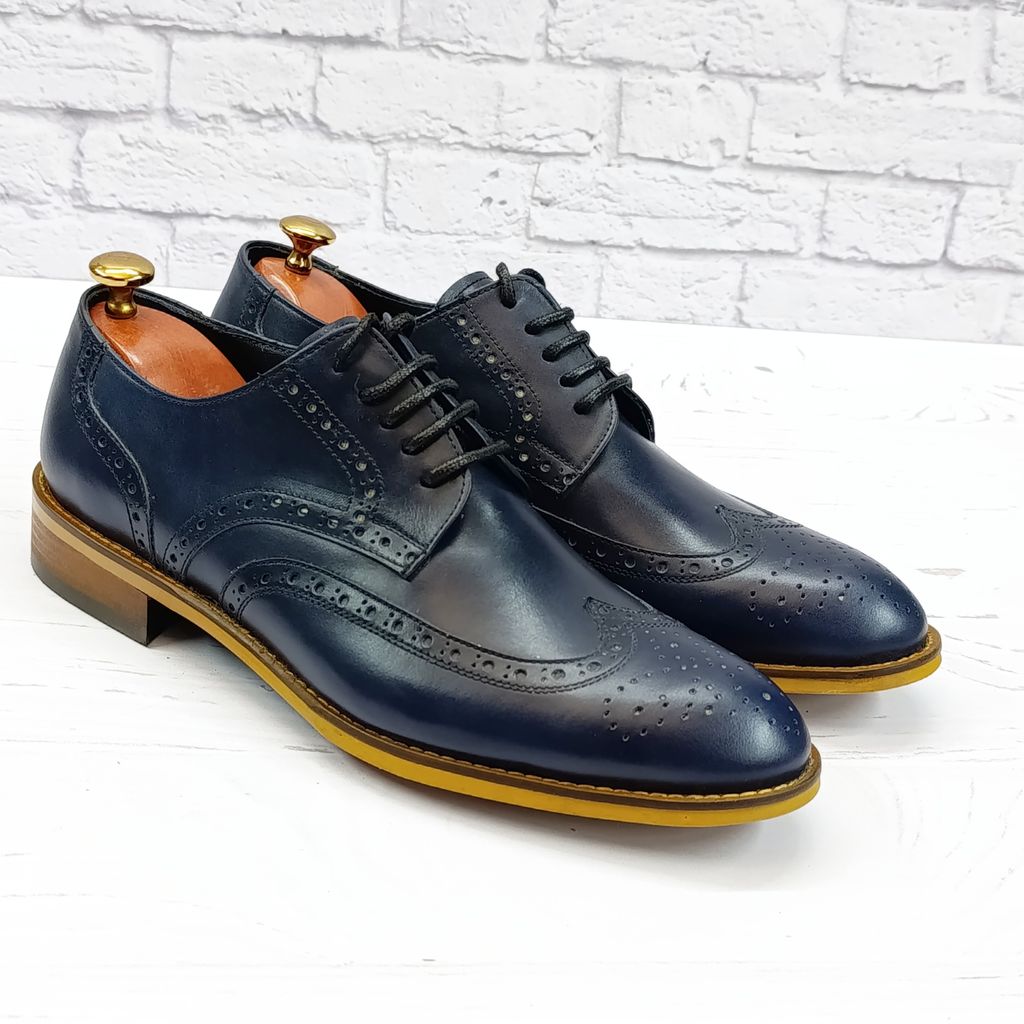 مشخصات کفش مردانه مجلسی چرم طبیعی دست دوز ویلسون سرمه ای