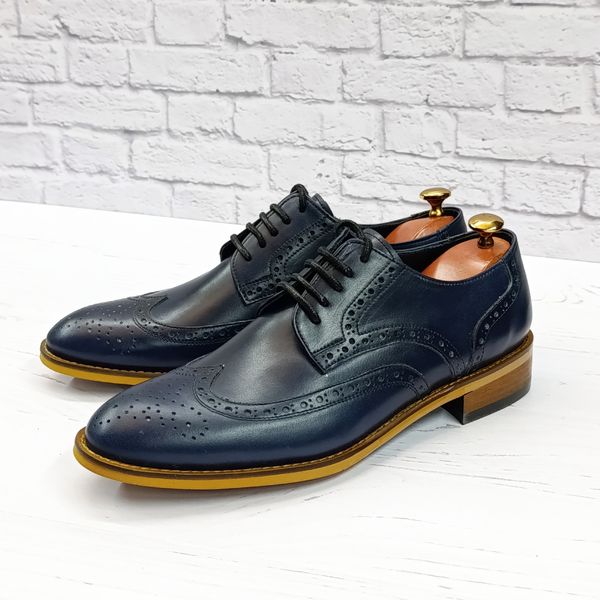 کفش مردانه مجلسی چرم طبیعی دست دوز ویلسون سرمه ای