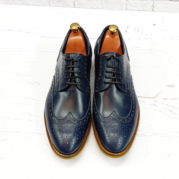 کفش مردانه مجلسی چرم طبیعی دست دوز ویلسون سرمه ای