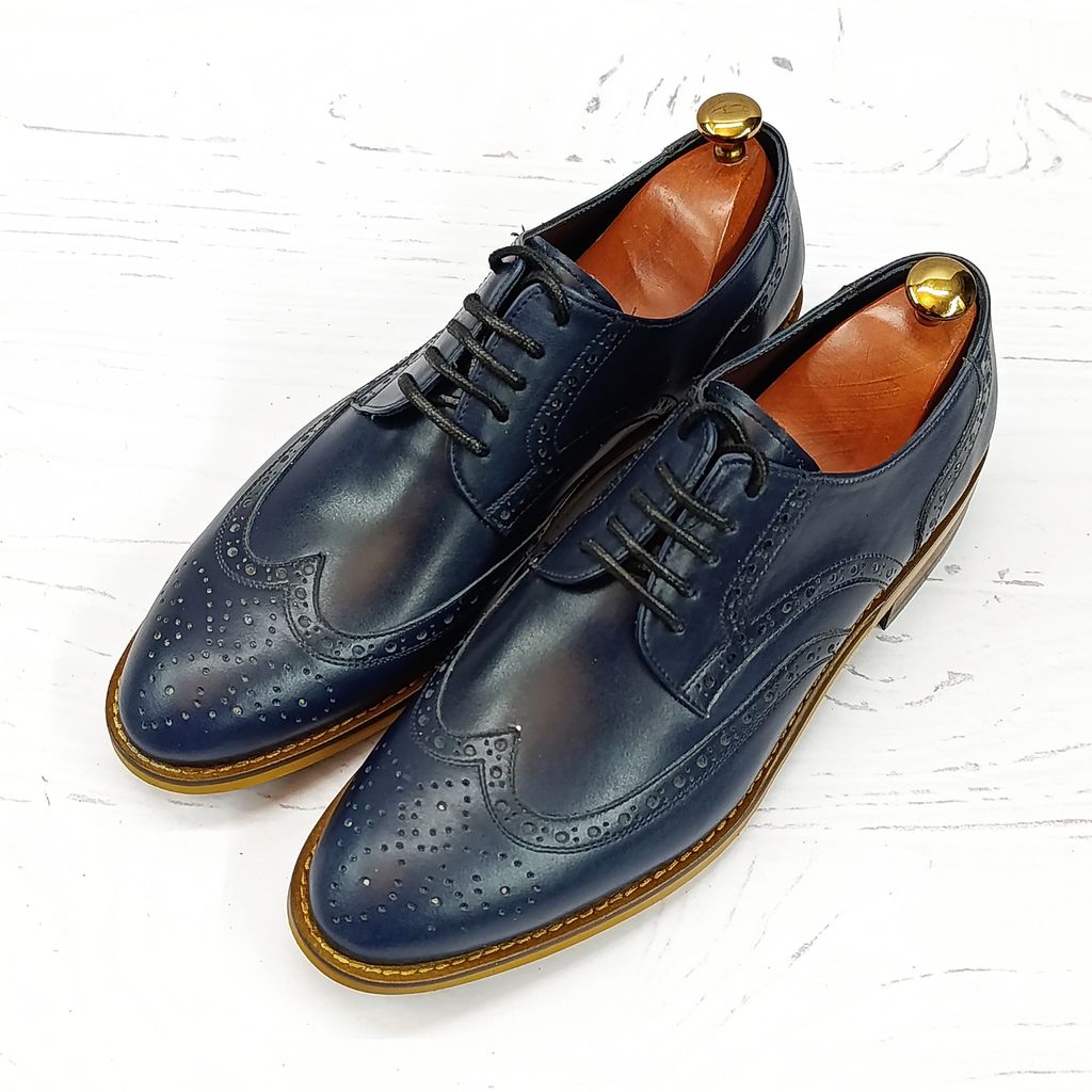 خرید اینترنتی کفش مردانه مجلسی چرم طبیعی دست دوز ویلسون سرمه ای