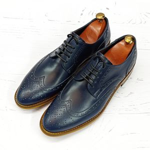 خرید اینترنتی کفش مردانه مجلسی چرم طبیعی دست دوز ویلسون سرمه ای