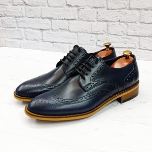 مشخصات کفش مردانه مجلسی چرم طبیعی دست دوز ویلسون سرمه ای