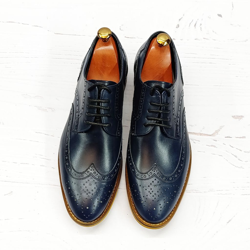 خرید انلاین کفش مردانه مجلسی چرم طبیعی دست دوز ویلسون سرمه ای