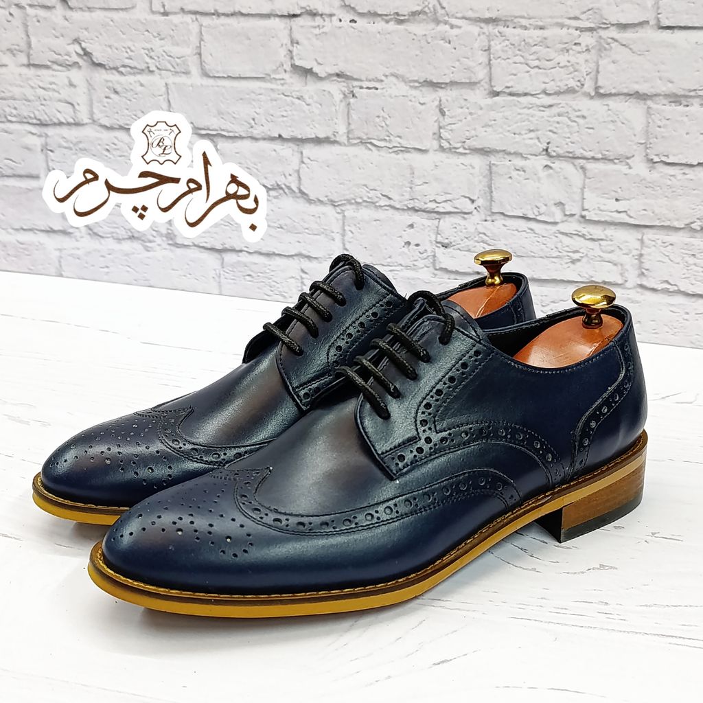 فروش اینترنتی کفش مردانه مجلسی چرم طبیعی دست دوز ویلسون سرمه ای