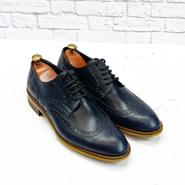 کفش مردانه مجلسی چرم طبیعی دست دوز ویلسون سرمه ای