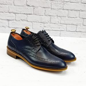 خرید اینترنتی کفش مردانه مجلسی چرم طبیعی دست دوز ویلسون سرمه ای