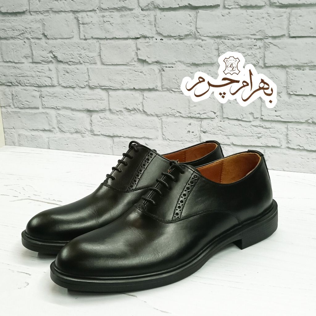 خرید انلاین کفش مردانه اداری شیک چرم طبیعی مشکی مدل دیوید 