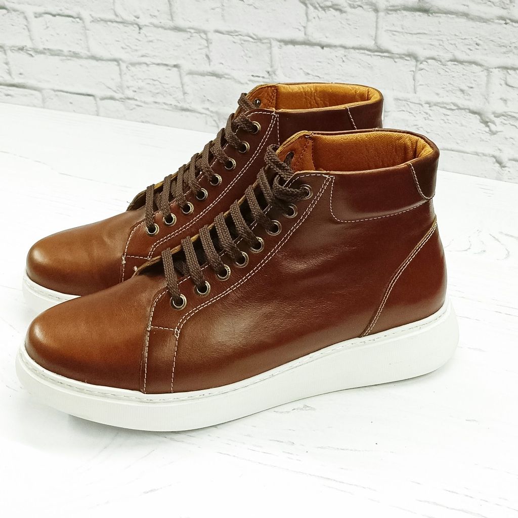 خرید آنلاین نیم بوت مردانه ونس  شیک چرم طبیعی دست دوز ادوین قهوه ای