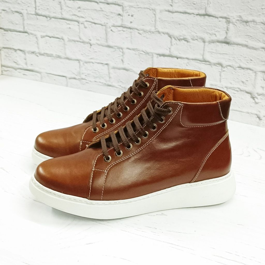 خرید آنلاین نیم بوت مردانه ونس  شیک چرم طبیعی دست دوز ادوین قهوه ای