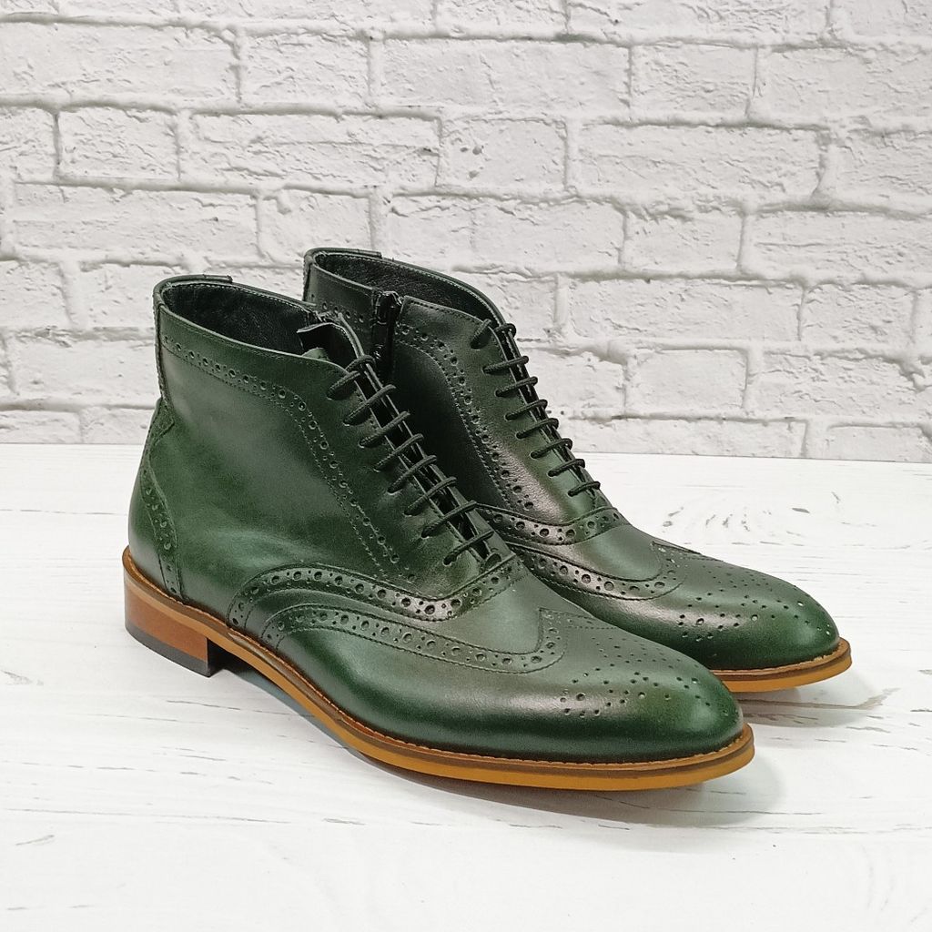 خرید انلاین نیم بوت مردانه چرم طبیعی مدل ریچموند یشمی 