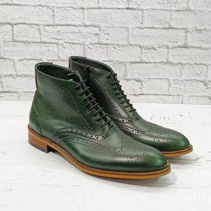 خرید انلاین نیم بوت مردانه چرم طبیعی مدل ریچموند یشمی 