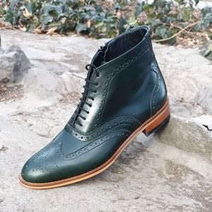 خرید اینترنتی نیم بوت مردانه چرم طبیعی مدل ریچموند یشمی 