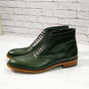 خرید انلاین نیم بوت مردانه چرم طبیعی مدل ریچموند یشمی 