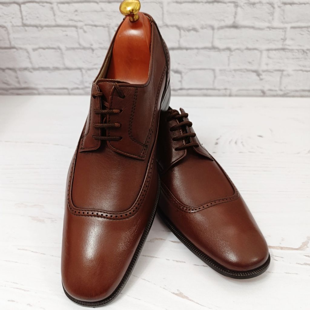 فروش اینترنتی کفش مردانه زیره چرم طبیعی گاومیش مدل ملبورن مشکی تک سایز