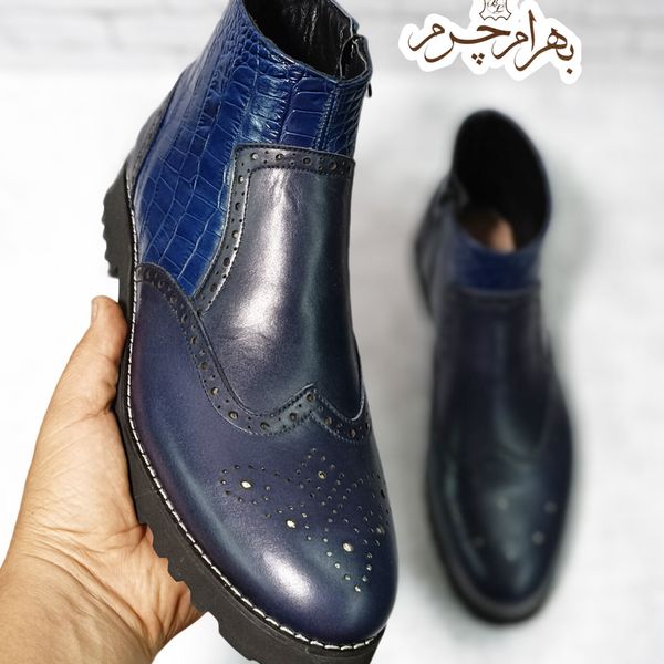 نیم بوت مردانه چرم طبیعی مدل برونوپلاس تک سایز 