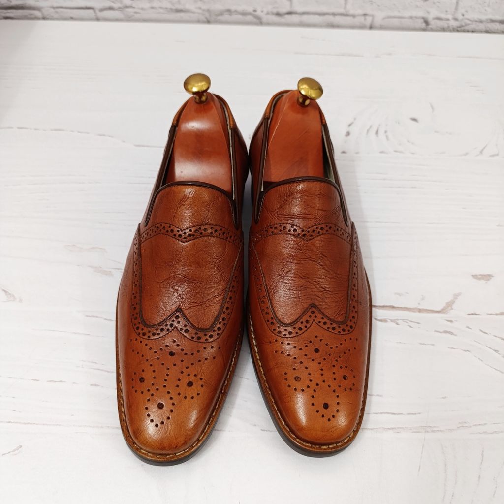 قیمت ارزان کفش مردانه زیره چرم طبیعی گاومیش مدل کاپری هشترک تک سایز