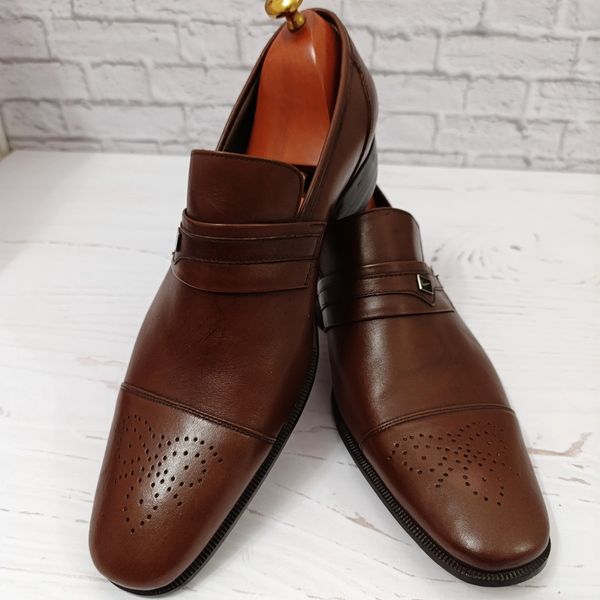 کفش مردانه زیره چرم طبیعی گاومیش مدل برت تک سایز