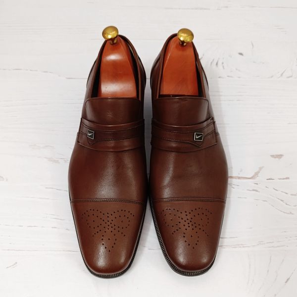 کفش مردانه زیره چرم طبیعی گاومیش مدل برت تک سایز