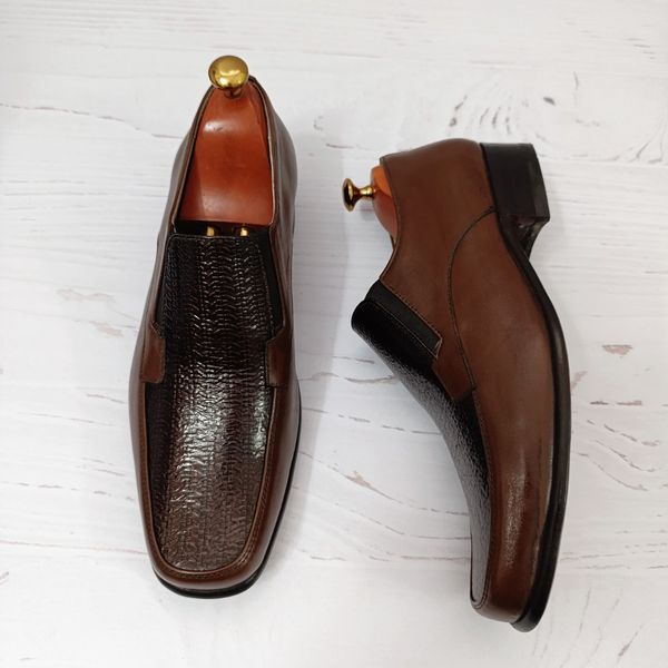 کفش مردانه زیره چرم طبیعی گاومیش مدل مودنا لزار تک سایز