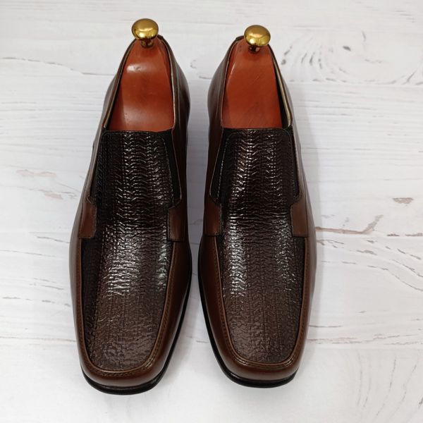 کفش مردانه زیره چرم طبیعی گاومیش مدل مودنا لزار تک سایز