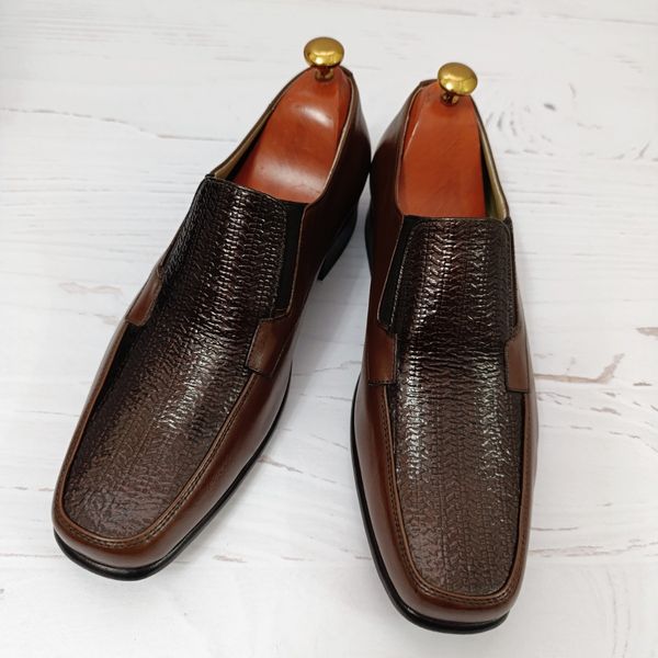 کفش مردانه زیره چرم طبیعی گاومیش مدل مودنا لزار تک سایز