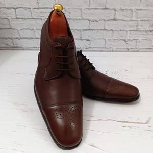 قیمت ارزان کفش مردانه زیره چرم طبیعی گاومیش مدل برت بندی تک سایز