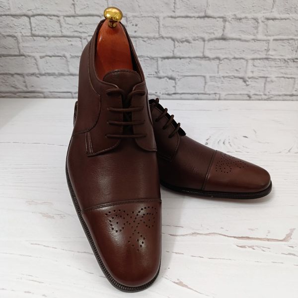 کفش مردانه زیره چرم طبیعی گاومیش مدل برت بندی تک سایز