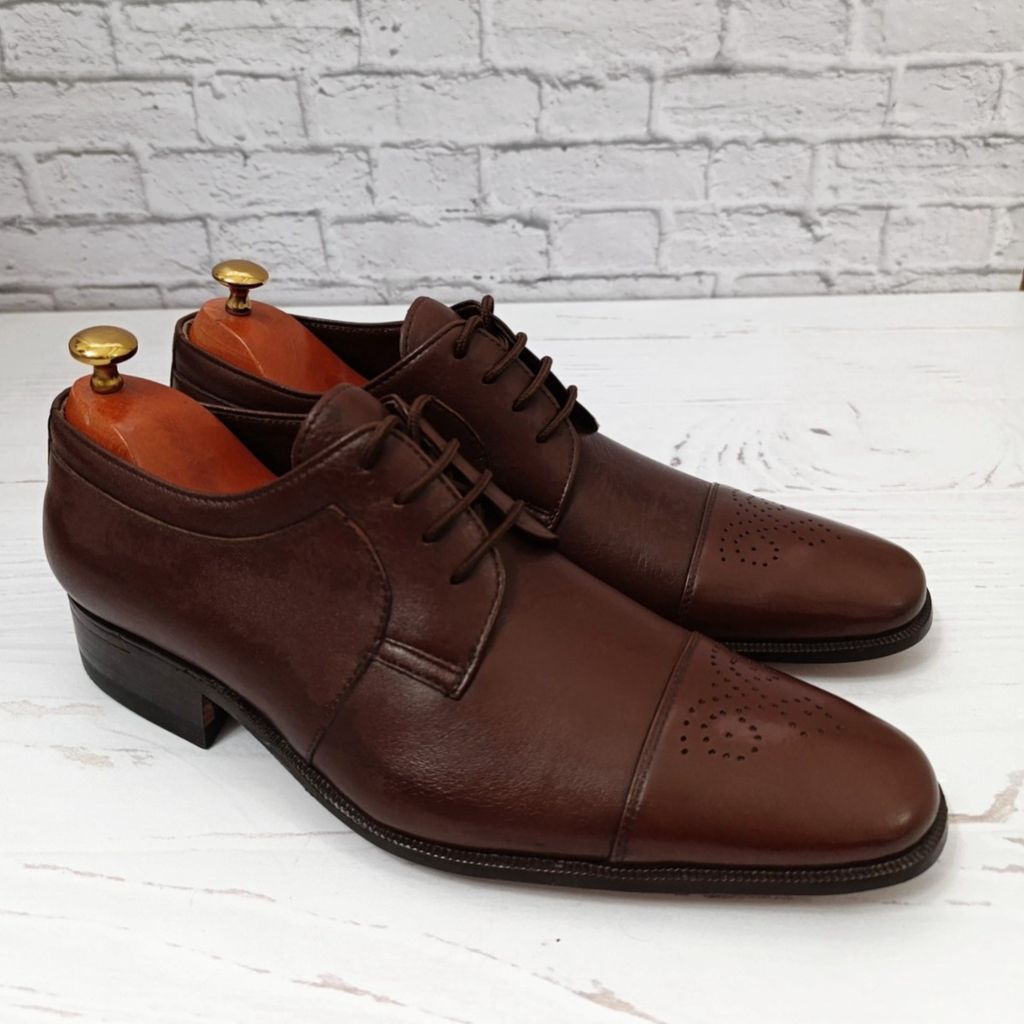 قیمت کفش مردانه زیره چرم طبیعی گاومیش مدل برت بندی تک سایز