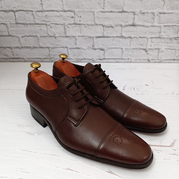 کفش مردانه زیره چرم طبیعی گاومیش مدل برت بندی تک سایز