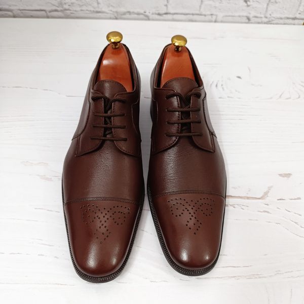 کفش مردانه زیره چرم طبیعی گاومیش مدل برت بندی تک سایز