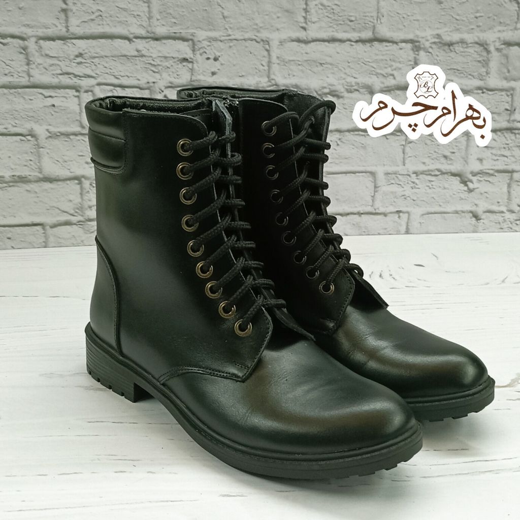 خرید انلاین نیم بوت زنانه اسپرت چرم طبیعی مدل مونیکا مشکی 
