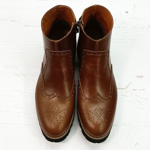 نیم بوت مردانه اسپرت چرم طبیعی مدل برونو قهوه ای