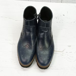 خرید اینترنتی نیم بوت مردانه اسپرت چرم طبیعی مدل برونو سرمه ای