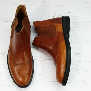 قیمت نیم بوت مردانه اسپرت چرم طبیعی مدل کایوت عسلی حراج تک سایز 