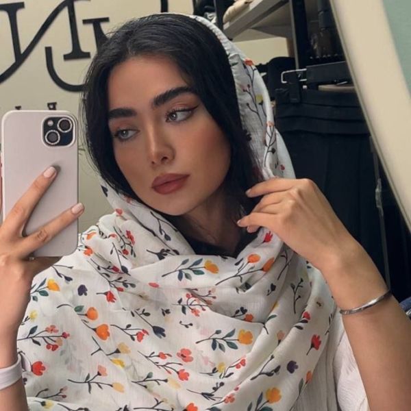 شال چاپی منگوله دار کد 1129