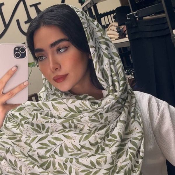 شال چاپی منگوله دار کد 1129