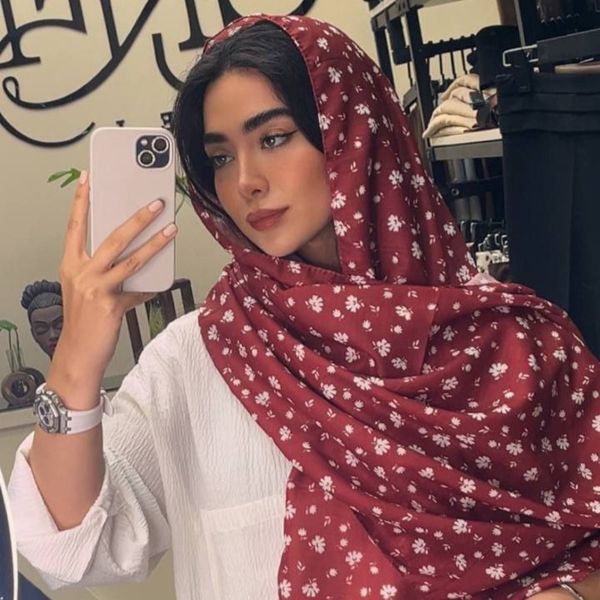 شال چاپی منگوله دار کد 1129