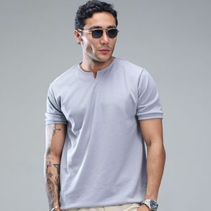 فروش اینترنتی تیشرت آستین کوتاه یقه کوبایی مدل Asam ( در چند رنگبندی )