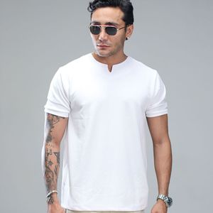 خرید اینترنتی تیشرت آستین کوتاه یقه کوبایی مدل Asam ( در چند رنگبندی )