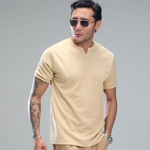 خرید انلاین تیشرت آستین کوتاه یقه کوبایی مدل Asam ( در چند رنگبندی )