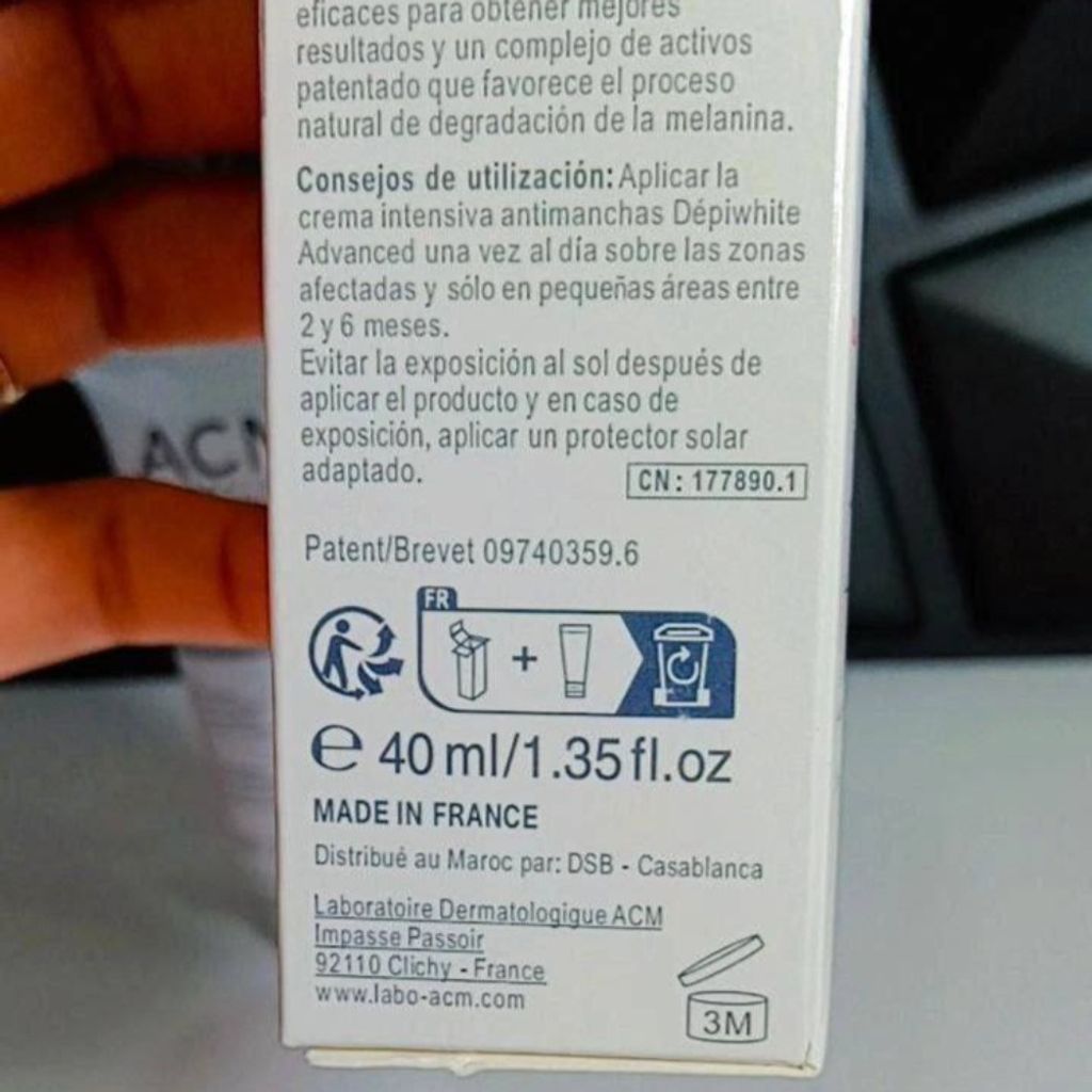 مشخصات کرم ضد لک قوی اورجینال ACM Depiwhite Advanced