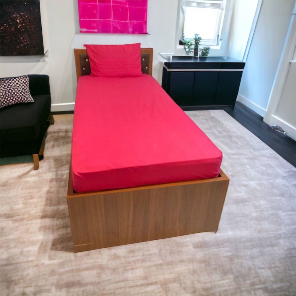 خرید اینترنتی روتختی کشدار پارچه میکروبراش مدل Simple یکنفره 2تکه (رنگ سرخابی)