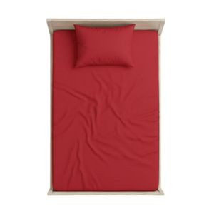 روتختی و کاور کشدار تک رنگ (عرض 120) رنگ زرشکی