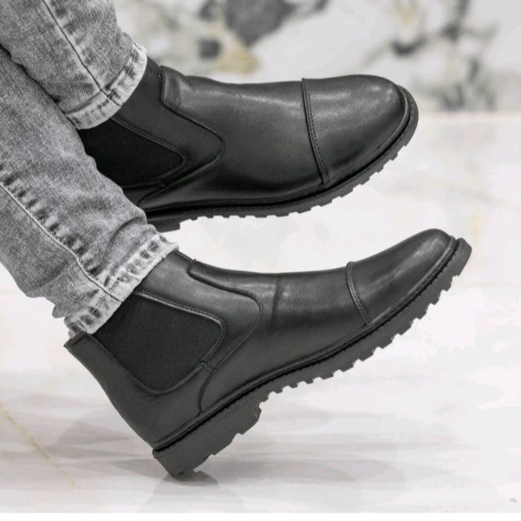 خرید اینترنتی نیم بوت مردانه کشی مدل لاتیوم رنگ مشکی